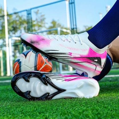 New Men Football Boots Cleats Outdoor Soccer FG Ultralight Match Soccer Shoes Training Shoes Drop Shipping Non-Slip Long Spikes