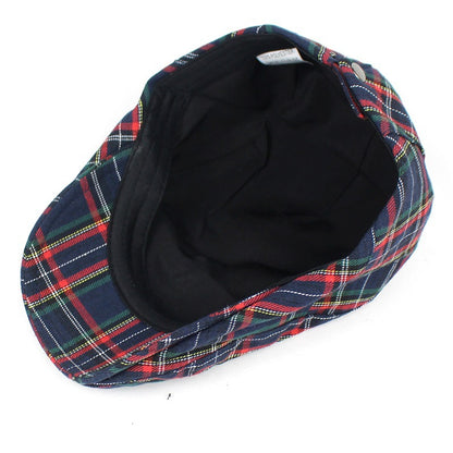 Beret British Plaid Peaked Cap Newsboy Cap Colorful Style Women Men's Forward Hat