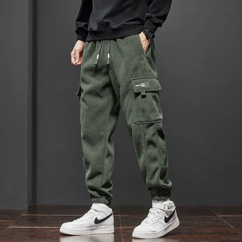 Calça Casual Masculina Elástico na Cintura Primavera Outono Estilo Novo Calça Esportiva Harem Jogger Reta com Cordão Elástico Masculina