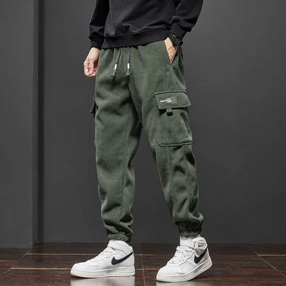 Calça Casual Masculina Elástico na Cintura Primavera Outono Estilo Novo Calça Esportiva Harem Jogger Reta com Cordão Elástico Masculina