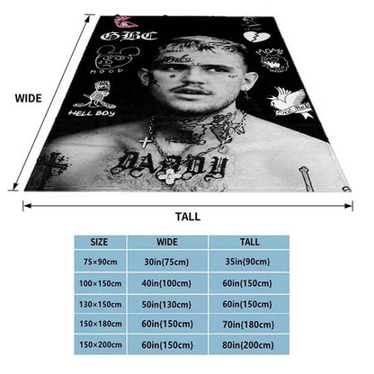 Satanic Cry Baby Lil Peep Flannel Blanket  , Soft Fluffy Warm Sofa Bed Throw Blanket More Size?fans warm gifts