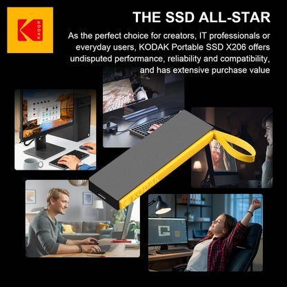 kodak SSD Externo 2tb 1tb 1000Mb/s 500Mb/s Disco SSD Externo Portátil 256gb Para Laptops Smartphone