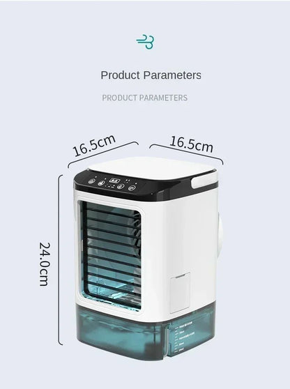 Ventilador Portátil de Ar Condicionado de Mesa Pulverização Dupla Atomização Ultrassônica Resfriador de Ar Silencioso de 3 Velocidades Luz Noturna Ventilador Elétrico para Casa