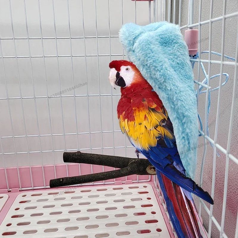 Rede de Pássaros de Pelúcia Macia, Inverno, À Prova de Vento, Gaiola de Pássaros, Cama Suspensa para Papagaios, Caverna de Periquitos, Tenda Esconderijo, Suprimentos para Pássaros de Estimação