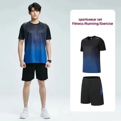 Running Sets Men Sportswear Short sleeve Clothes Fitness Basketball tennis Soccer Plus Size Gym Clothing 2 pieces Sports Suits