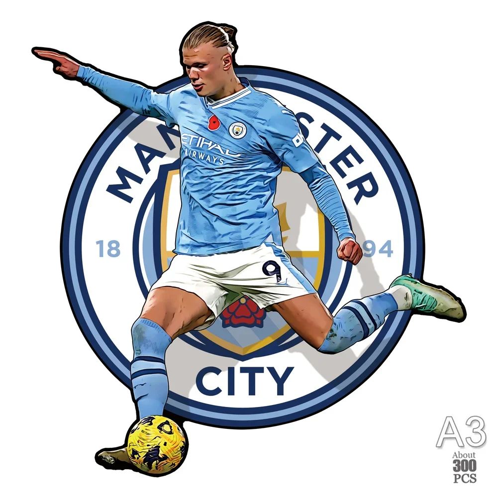 irregular Football Star Wooden Jigsaw Sports Stars Puzzle for Kids Adults Educational Fabulous Gift 300 Pcs DIY Puzzle Toys