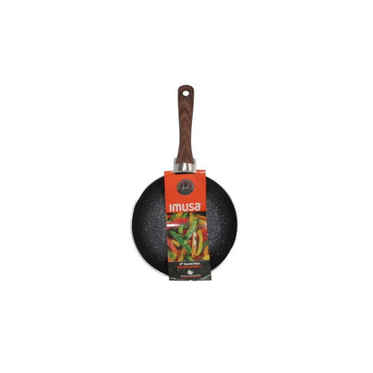 Frigideira Antiaderente Alumínio Pontilhado Utensílio de Cozinha Cabo Ergonômico com Aparência de Madeira Fácil de Limpar Essencial para Cozinhar Multiuso