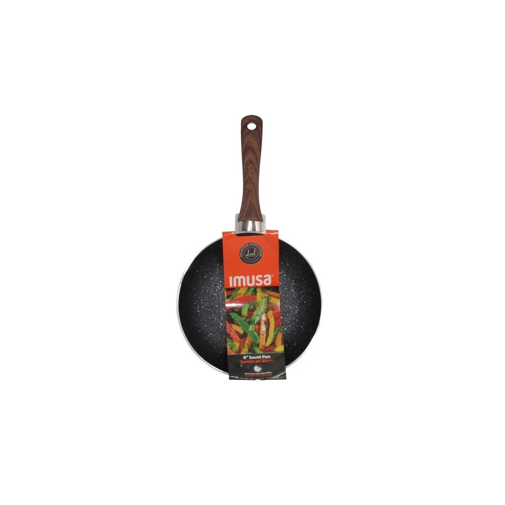 Frigideira Antiaderente Alumínio Pontilhado Utensílio de Cozinha Cabo Ergonômico com Aparência de Madeira Fácil de Limpar Essencial para Cozinhar Multiuso