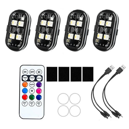 RGB Led Motorcycle Strobe lights LED Flash Light Rechargeable Wireless Light Aircraft Airplane Helicopter Warning Lights