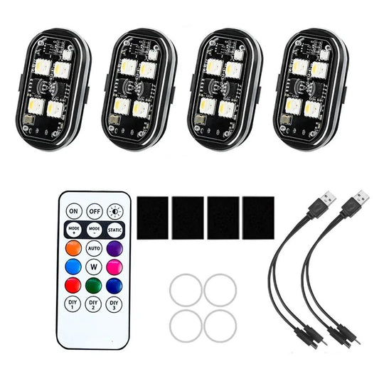 RGB Led Motorcycle Strobe lights LED Flash Light Rechargeable Wireless Light Aircraft Airplane Helicopter Warning Lights