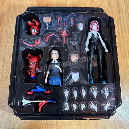 Action Figure Sv Action Homem-Aranha: Através do Aranhaverso Gwen Stacy Miles Morales Peter Parker Modelo Brinquedos