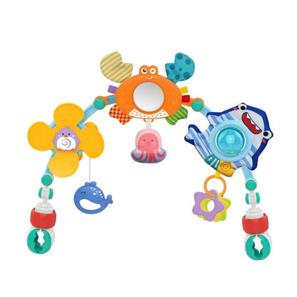 Hanging Bell Baby Stroller Bed Clip Safety Seat Hand Bell Pendant Colorful Multifunctional Soft Toys Stroller Mobile 0-12 Gift