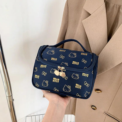 Hello Kittys Cosmetic Bag Cute Cosmetic Bag Girl Portable Large Capacity Travel Wash Up Skin Care Products Storage Bag