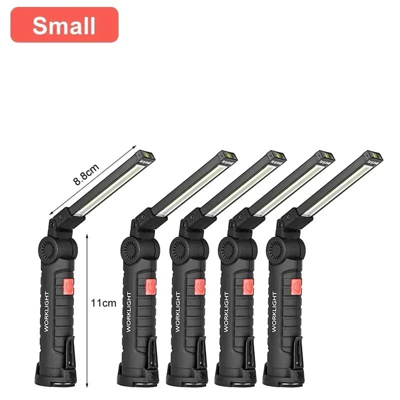 1-5PCS Multifunctional Folding Work Light Portable Camping Light USB Rechargeable Flashlight With Built-in Battery Magnetic Lamp