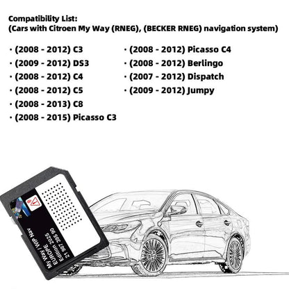 Cartão SD Sat Nav MyWay T1000-39240 Atualização Mapas Europa Marrocos 2025 para Citroen DS3 C3/C4/C5/C8 Dispatch Jumpy Carro GPS Navegação