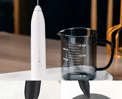 Batedor de Ovos Elétrico Recarregável USB 2 em 1 Batedor de Café Misturador de Leite Duas Cabeças Espumadores de Leite Agitador de Cozimento Utensílios de Cozinha