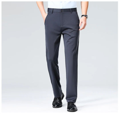 Calças Finas Masculinas para o Verão Outono, Calças de Terno Formal, Calças de Trabalho, Calças Casuais de Negócios de Qualidade, Calças Compridas Pretas Vinho Tinto