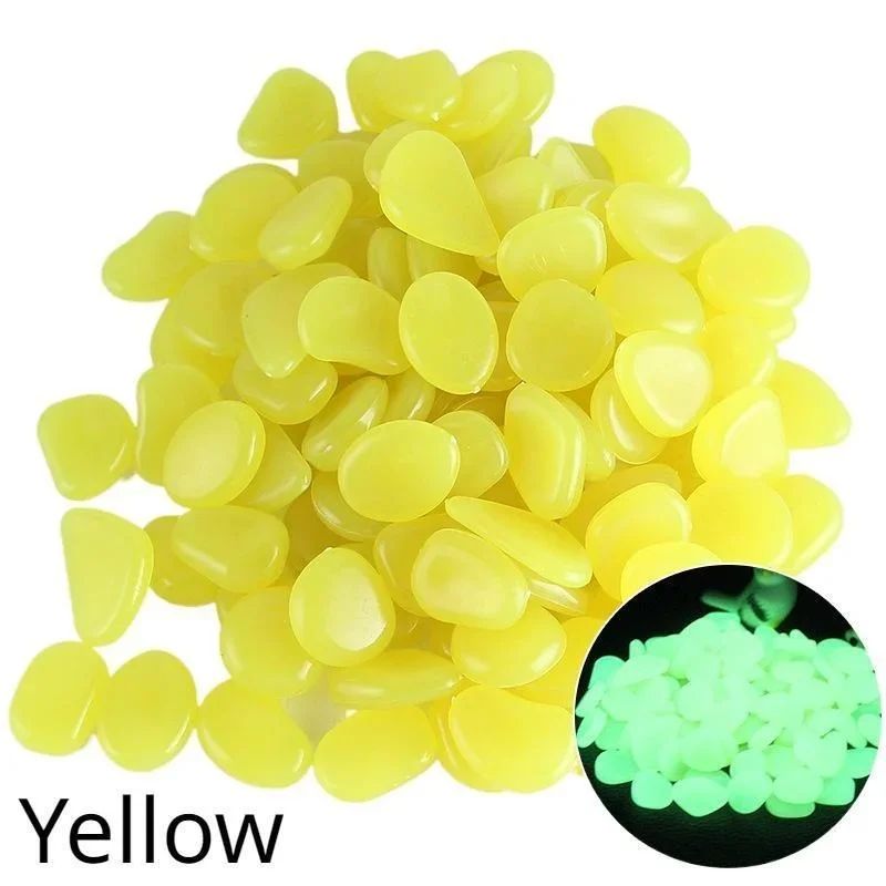 500pcs Luminous Stones Glow In The Dark Pebbles Glowing Stones Outdoor Walkways Home Garden Yard Decor Fish Tank Pebble Rocks