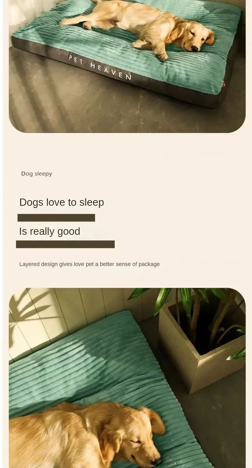 Cama de cachorro de veludo cotelê sofá para cães cama de pelúcia destacável fácil de limpar tapete de chão quente para dormir suprimentos para animais de estimação respiráveis laváveis para cães
