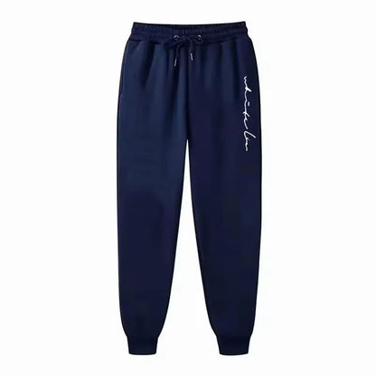 Men Loose Letter Printed Casual Long Pants Men Fashion Drawstring Outdoor Sports Fitness Jogging Sweatpants Fleece Pants