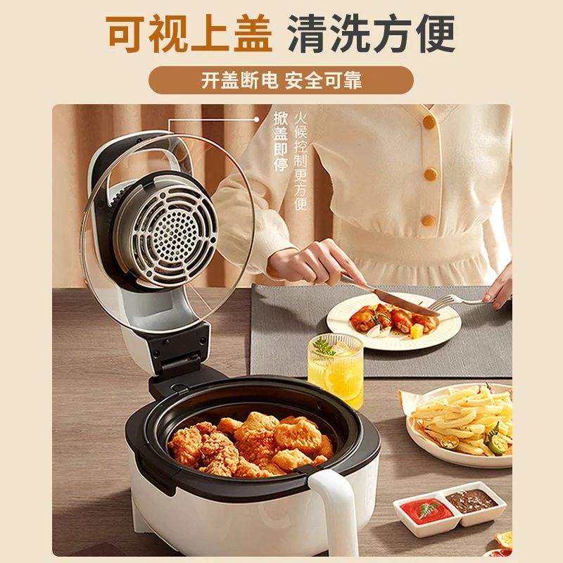 220V Automatic Double-Layer Electric Air Fryer Hot Pot Non-Stick Home Use Large Capacity Potatoes Fryer