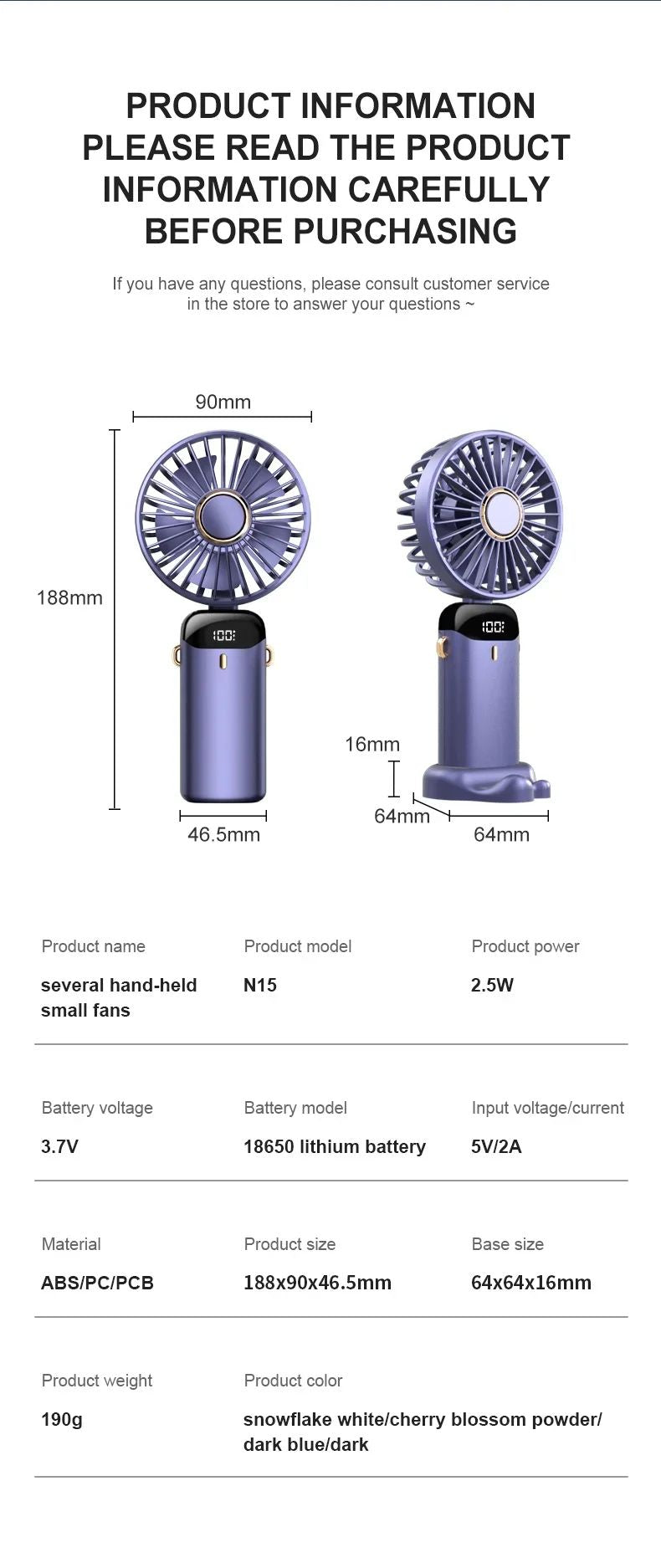 Ventilador Portátil Recarregável 5000mAh Dobrável 90° 5 Velocidades Mini Ar Condicionado Pequeno Ventilador Refrigerador de Ar com Display Digital LED