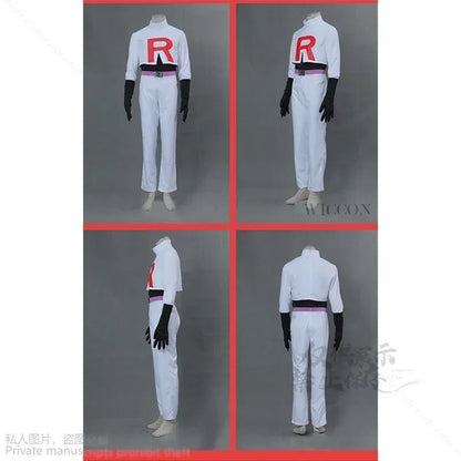 Game Team Rocket Cosplay Jessie Musashi James Kojirou Costume Halloween Anime Accessories Wig Full Set Roleplay Cos Sportwear