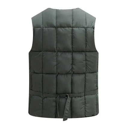 Jaqueta Colete Masculino de Inverno Grosso Quente com Vários Bolsos, Colete de Pesca de Caça, Colete Tático Masculino ao Ar Livre, Casacos Quentes Sem Mangas com Zíper
