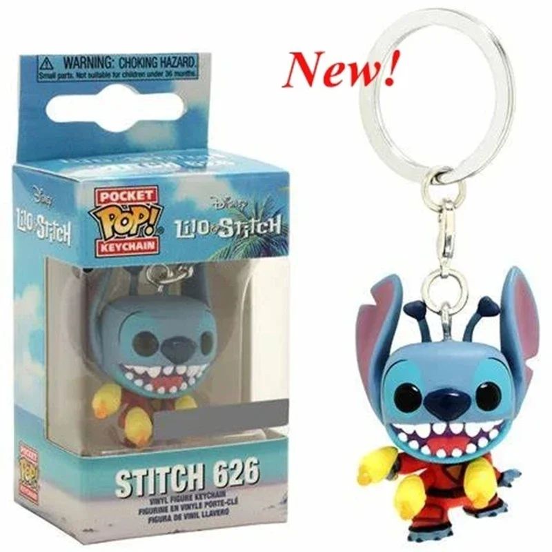 Novos 22 Estilos Funko Pocket Pop Chaveiros Mickey Mouse Minnie Pato Donald Stitch Angel Elvis TIKI Lilo Scrump Bonecos de Vinil
