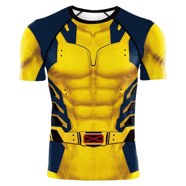 2025 summer new men's compression T-shirt Spider role play short sleeve T-shirt elastic superhero top fitness activewear