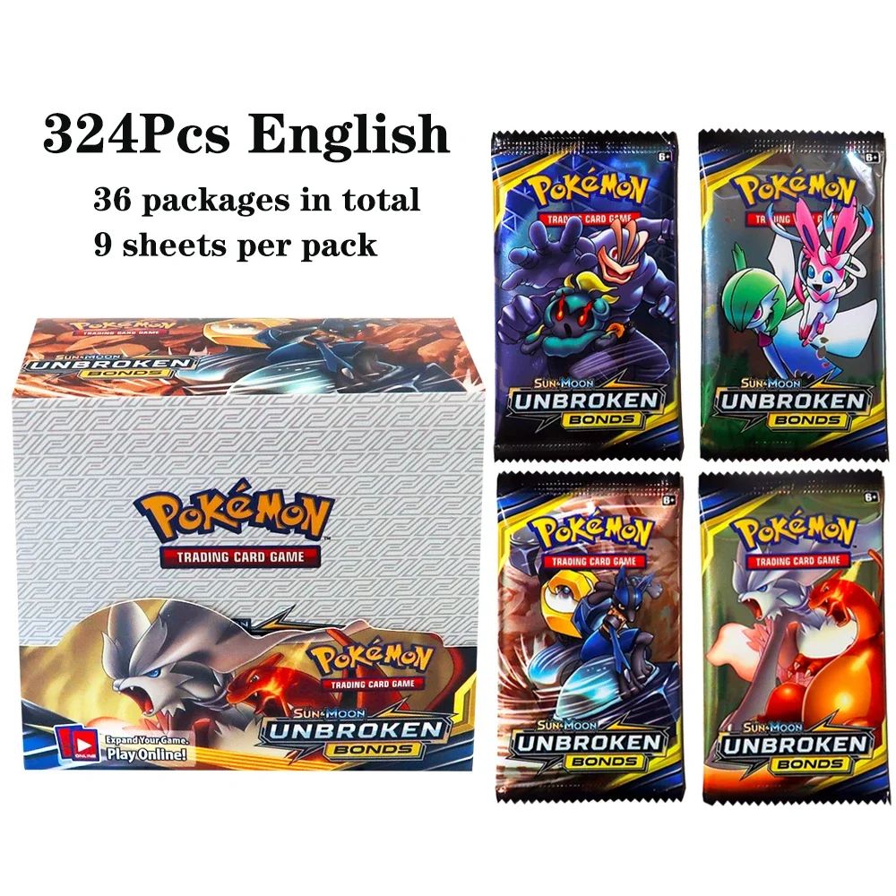 324 pçs/caixa Pokémon TCG: Sol e Lua, Escuridão Incendiada, 36 Pacotes, Caixa de Booster, Jogo de Cartas Pokémon, Brinquedos Colecionáveis, Jogo de Tabuleiro Prismático