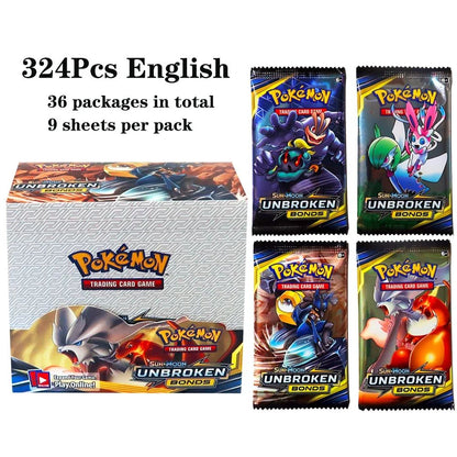 324 pçs/caixa Pokémon TCG: Sol e Lua, Escuridão Incendiada, 36 Pacotes, Caixa de Booster, Jogo de Cartas Pokémon, Brinquedos Colecionáveis, Jogo de Tabuleiro Prismático