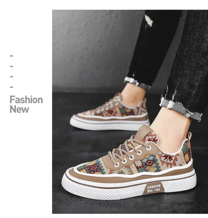 Men's Canvas Fashion Sneakers Trend Hot Sale Comfortable Man Casual Shoes Outdoor Non-slip Breathable Men Shoes Casual