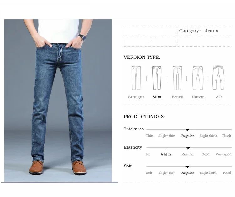 Mens High Quality Jeans Fashion Straight Denim Pants Men Classic Casual Jeans Male Plus Size Denim Trousers Ripped Jeans 28-40
