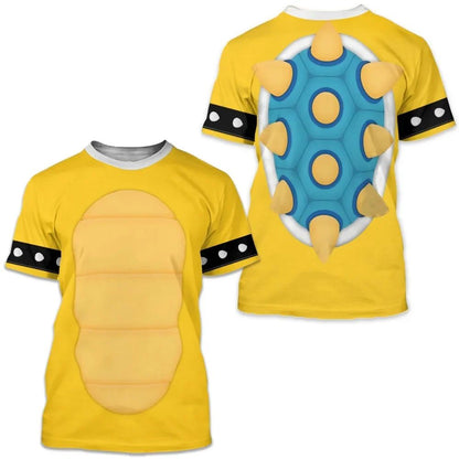 Cartoon Bowser 3D printed T-shirt Harajuku men's and women's casual top Cosplay costume