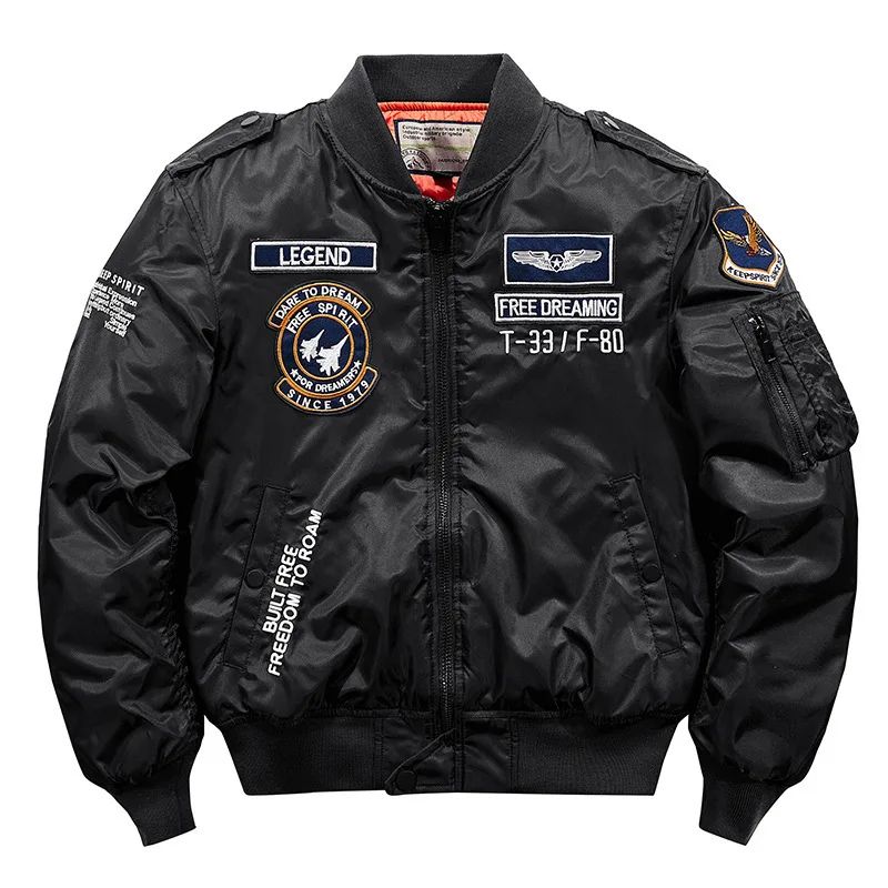 Winter Hip Hop Thick Warm Jacket Men High Quality Military Motorcycle Ma-1 Aviator Pilot Coats Male Baseball Bomber Jacket