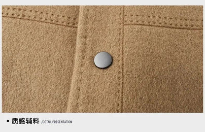 Billy Men's Winter Jacket for Men Double-Sided Woolen Overcoat Short Lapel Autumn Casual Coat Top Black Clothes White Duck Down