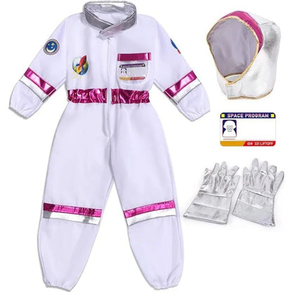 Halloween Astronaut Cosplay Costume Kids Boy Girl Jumpsuit Cartoon Space Party Spaceman Outfit White Spacesuit Bodysuit Clothing