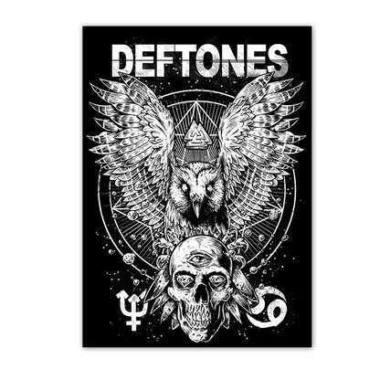 Retro Inspired Band Themed Wall Art D-Deftones Posters Classic Music Album Canvas Painting Ideal for Home Room Decor