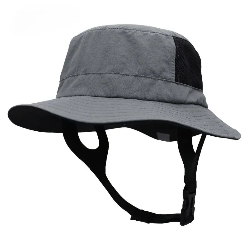 UPF50+ Men Surfing Hat Wide-brimmed Surf Cap Men Hat Breathable Brim Sunshade Quick-drying Beach Cool Cap Windproof Bucket Hat