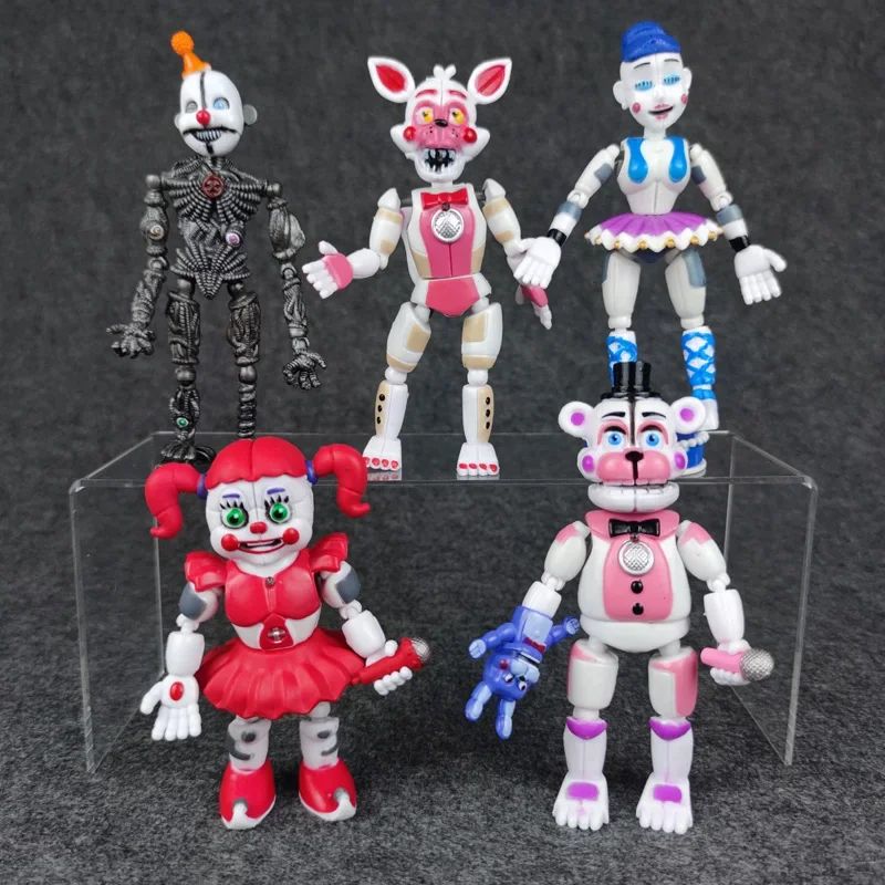 5-6 unidades/conjunto FNAF Security Breach Bonecos de Ação Articulados Destacáveis Bonnie Foxy Fazbear Urso Brinquedos de Boneca