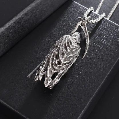 Colar Pingente Ceifador da Morte Gótico Misterioso Diabo Masculino Personalidade Punk Retro Halloween Joias da Moda