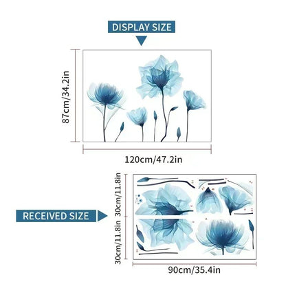 Ink Wall Stickers Wash Peach Blossom For Living Room Bedroom Home Flower Background Wall Decor Self-adhesive Sticker Wallpaper