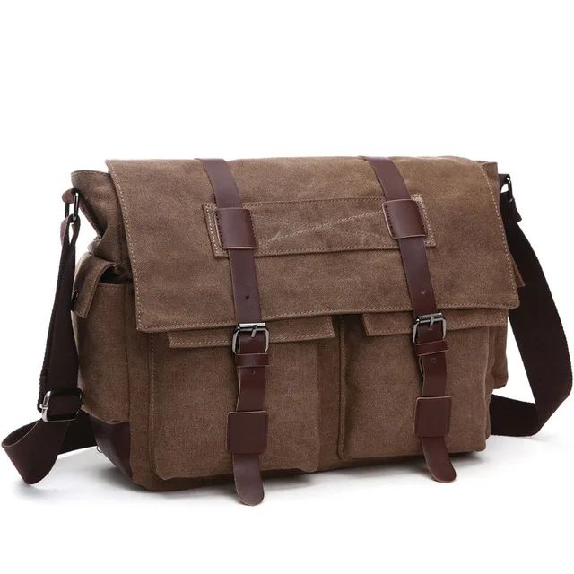 Retro Men Messenger Bags Vintage Canvas Handbags Leisure Work Travel Bag Man Business Crossbody Bags Briefcase For Male Bolsas