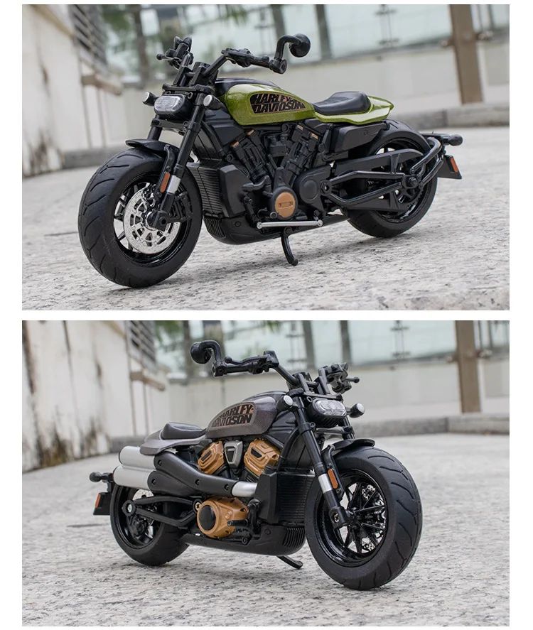 1:12 Harley SPORTSTER S Moto Alta Simulação Liga de Metal Fundido Modelo de Carro Coleção de Luz e Som Brinquedos Infantis Presentes M41