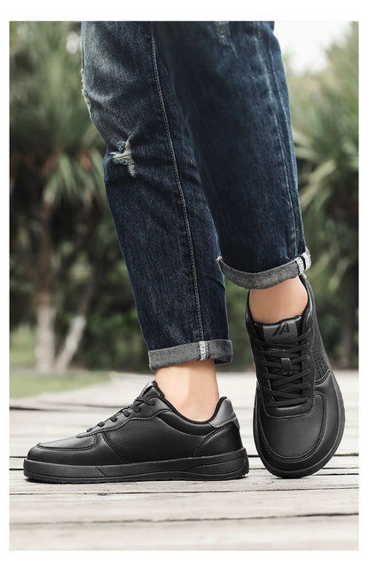 2025 New Mens Casual Shoes Leather Fashion Breathable Sneakers Anti Slip Travel Shoes Lace Up Flats Shoes Comfortable Men Shoes
