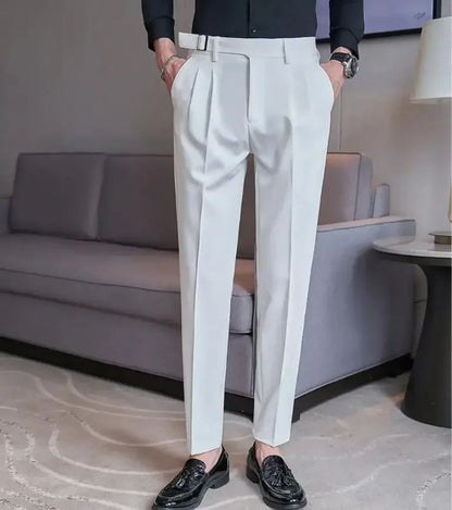 Calças de Terno Masculinas, Calças de Vestir Slim Modernas, Calças Brancas Pretas Azuis Verdes Pantalones Hombre Outono/Inverno Masculino, Novidade 2025