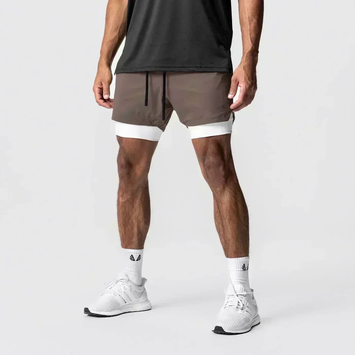 Dragon Ball Men's Double-layer Shorts Son Goku Summer Japanese Anime Fake Two-piece Sports Fitness Quick-drying Shorts