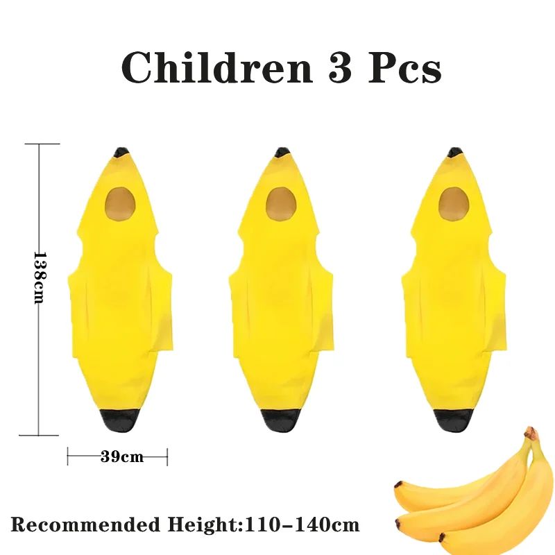 Child/Adult Banana Cosplay Halloween Christmas  Costumes Performance Costume Fruit Banana Costume Performance  Costume