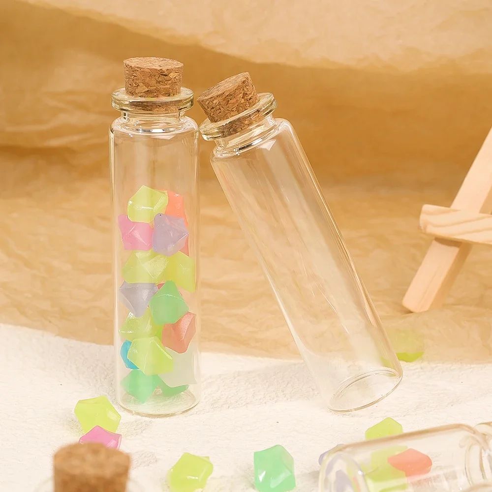 20/10PCS Cork Stopper Glass Bottles DIY Birthday Gift Transparent Empty Message Wishing Bottle Christmas Wedding Party Decor
